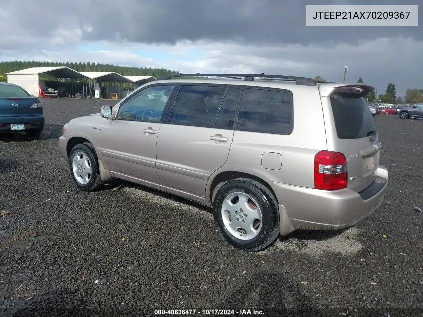 2007 Toyota Highlander Limited V6 VIN: JTEEP21AX70209367 Lot: 40636477