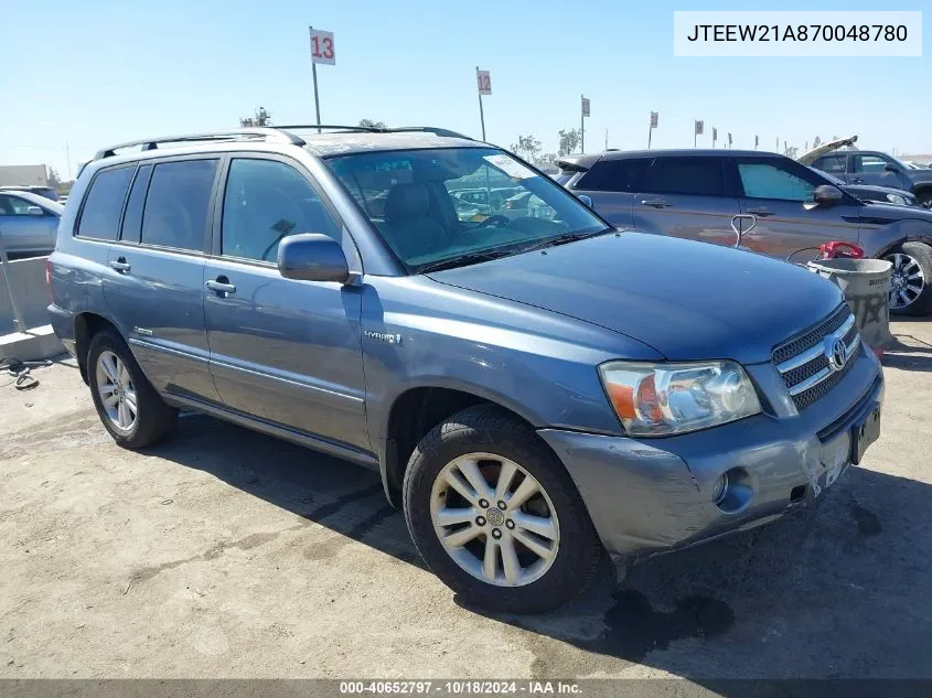 2007 Toyota Highlander Hybrid Limited V6 VIN: JTEEW21A870048780 Lot: 40652797