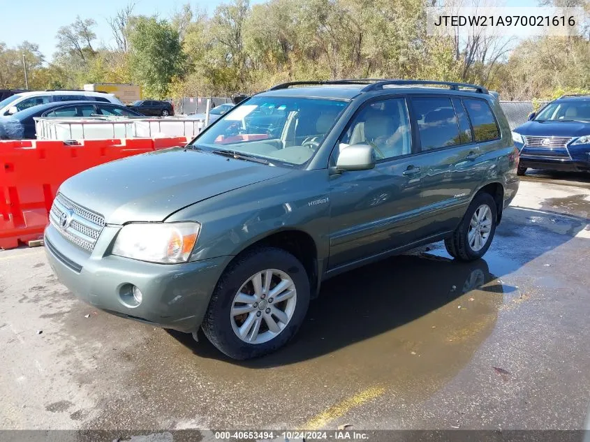 JTEDW21A970021616 2007 Toyota Highlander Hybrid Limited V6