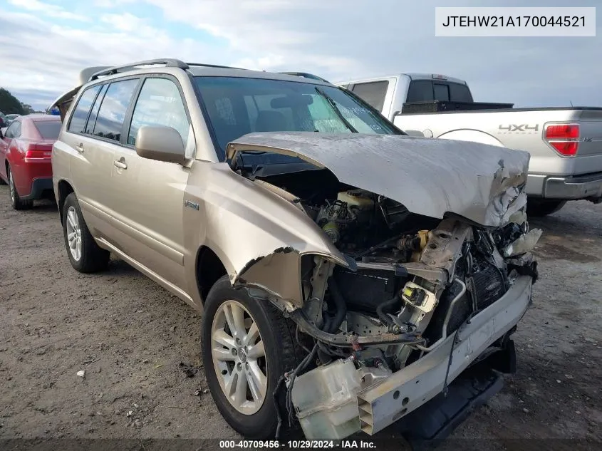 JTEHW21A170044521 2007 Toyota Highlander Hybrid V6