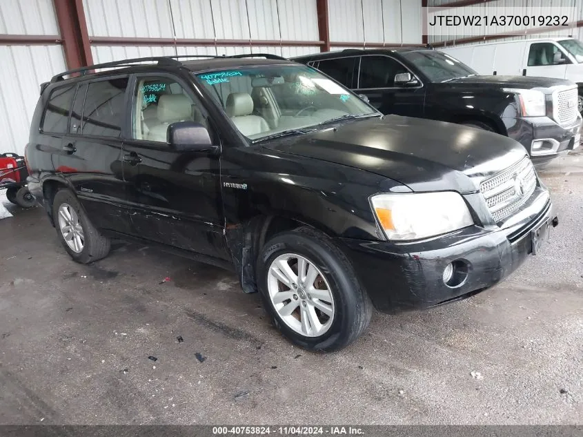 JTEDW21A370019232 2007 Toyota Highlander Hybrid Limited V6