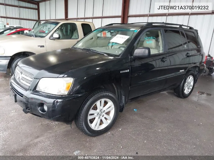 JTEDW21A370019232 2007 Toyota Highlander Hybrid Limited V6