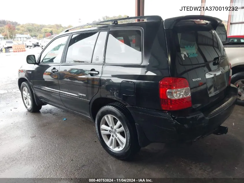 JTEDW21A370019232 2007 Toyota Highlander Hybrid Limited V6