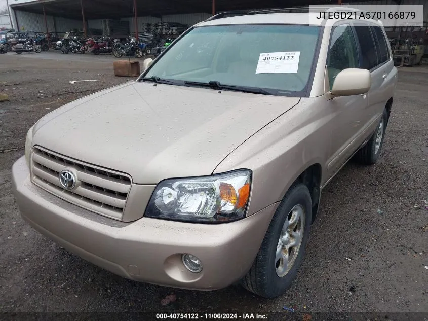 2007 Toyota Highlander VIN: JTEGD21A570166879 Lot: 40754122