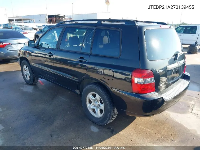 JTEDP21A270139455 2007 Toyota Highlander V6