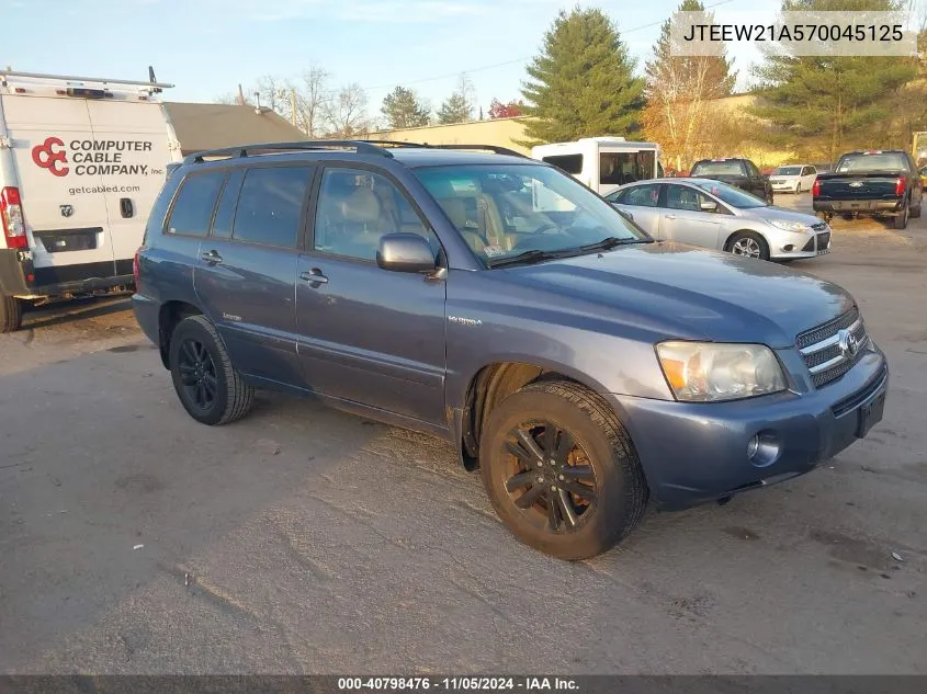 2007 Toyota Highlander Hybrid Limited V6 VIN: JTEEW21A570045125 Lot: 40798476