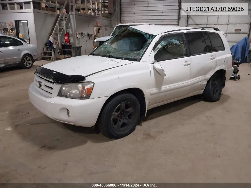 2007 Toyota Highlander VIN: JTEGD21A370169036 Lot: 40866086