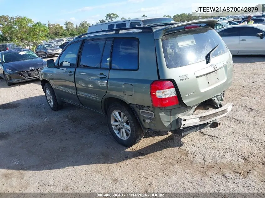 2007 Toyota Highlander Hybrid Limited V6 VIN: JTEEW21A870042879 Lot: 40869640