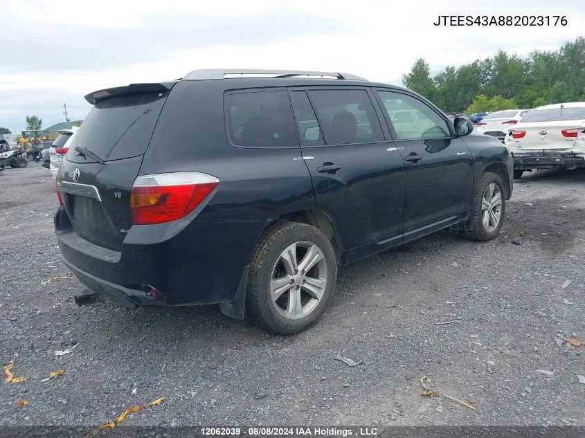 2008 Toyota Highlander Sport VIN: JTEES43A882023176 Lot: 12062039