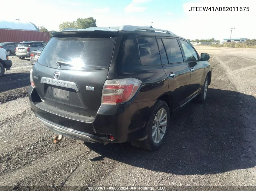 JTEEW41A082011675 2008 Toyota Highlander Hybrid Hybrid