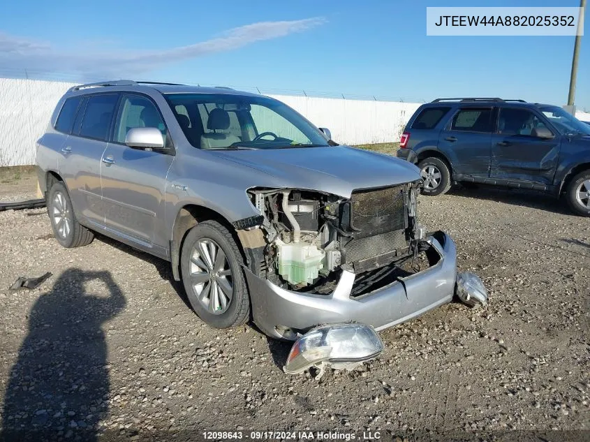 JTEEW44A882025352 2008 Toyota Highlander Hybrid Limited