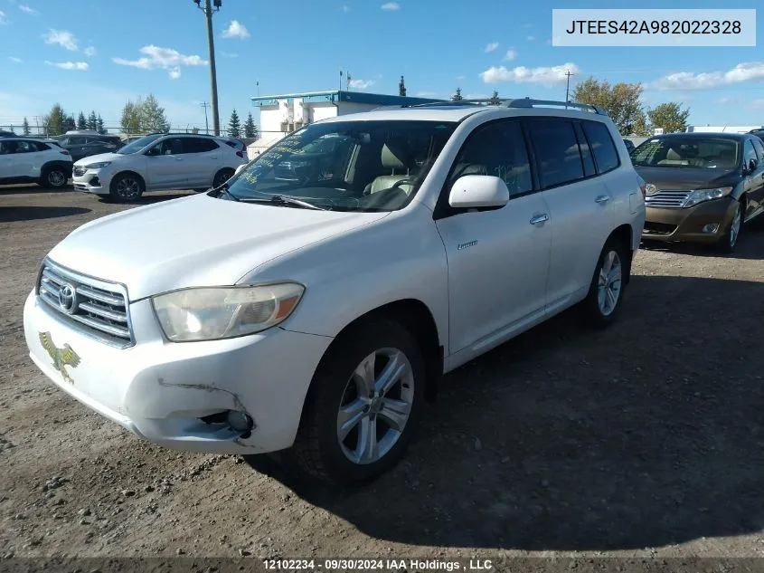 2008 Toyota Highlander Limited VIN: JTEES42A982022328 Lot: 12102234