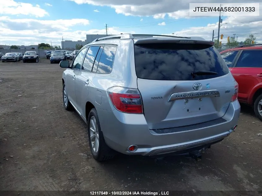 JTEEW44A582001333 2008 Toyota Highlander Hybrid Limited