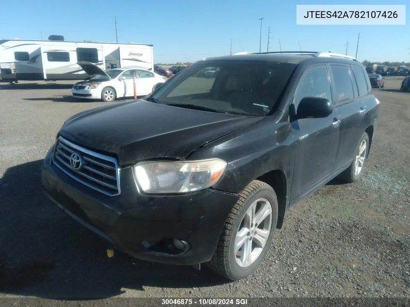 2008 Toyota Highlander Limited VIN: JTEES42A782107426 Lot: 30046875