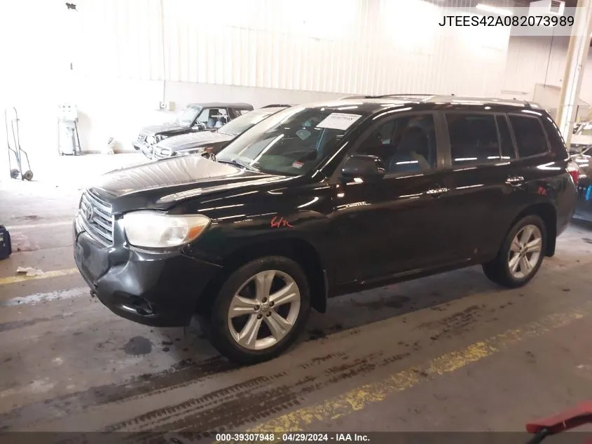 2008 Toyota Highlander Limited VIN: JTEES42A082073989 Lot: 39307948