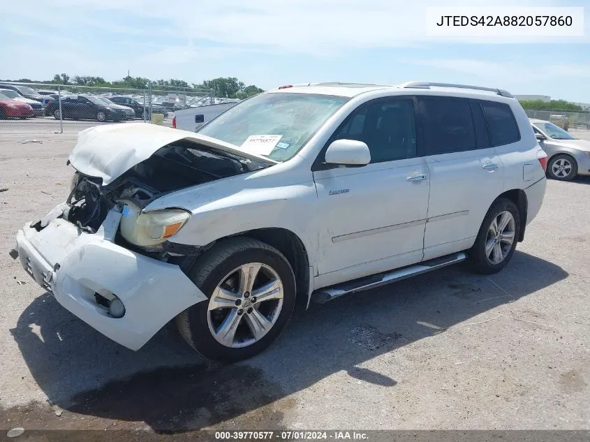 2008 Toyota Highlander Limited VIN: JTEDS42A882057860 Lot: 39770577