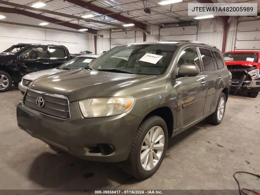 JTEEW41A482005989 2008 Toyota Highlander Hybrid