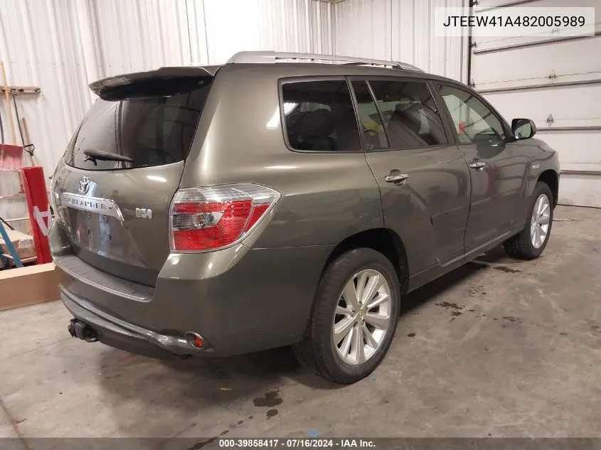 JTEEW41A482005989 2008 Toyota Highlander Hybrid