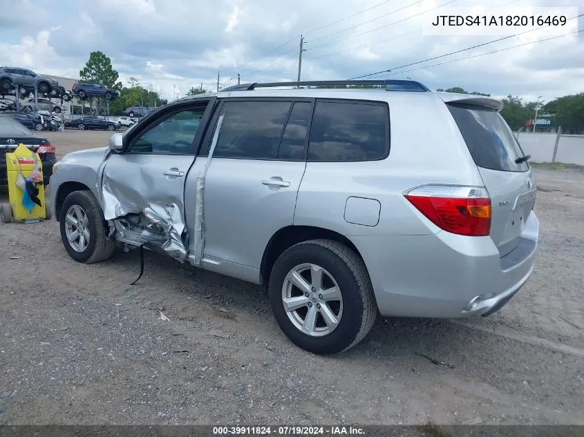 2008 Toyota Highlander VIN: JTEDS41A182016469 Lot: 39911824