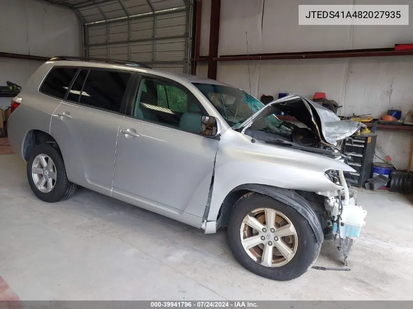 JTEDS41A482027935 2008 Toyota Highlander