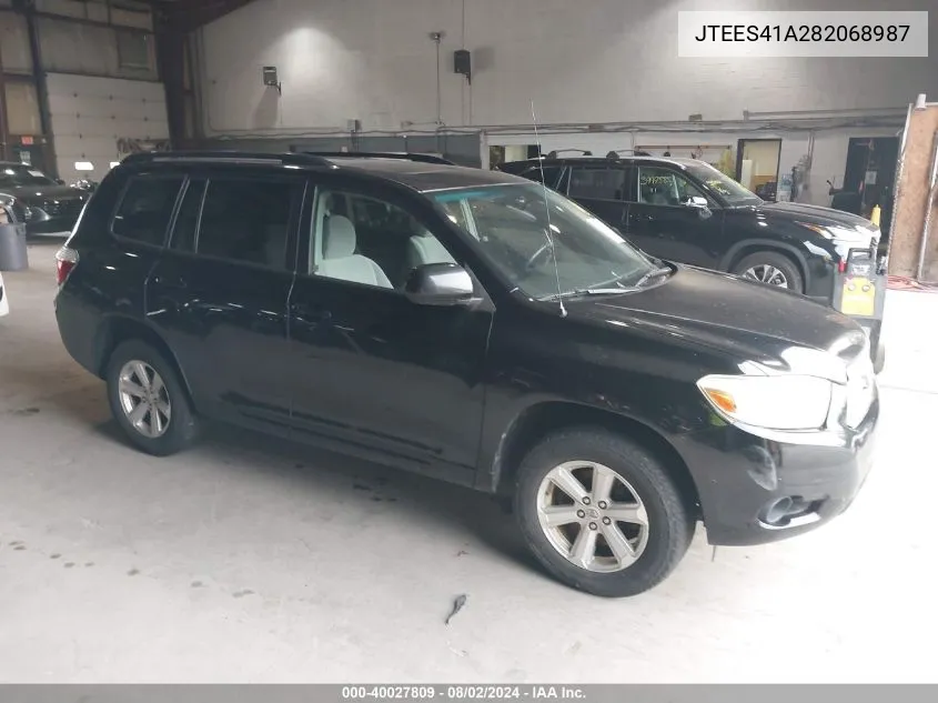 2008 Toyota Highlander VIN: JTEES41A282068987 Lot: 40027809