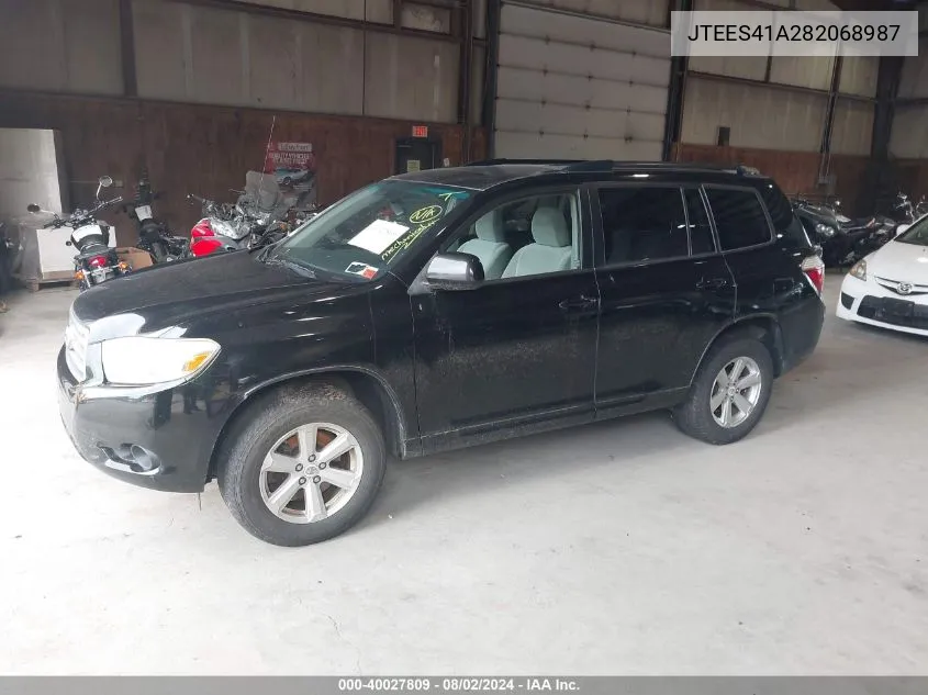 2008 Toyota Highlander VIN: JTEES41A282068987 Lot: 40027809