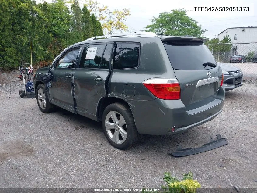 2008 Toyota Highlander Limited VIN: JTEES42A582051373 Lot: 40061706