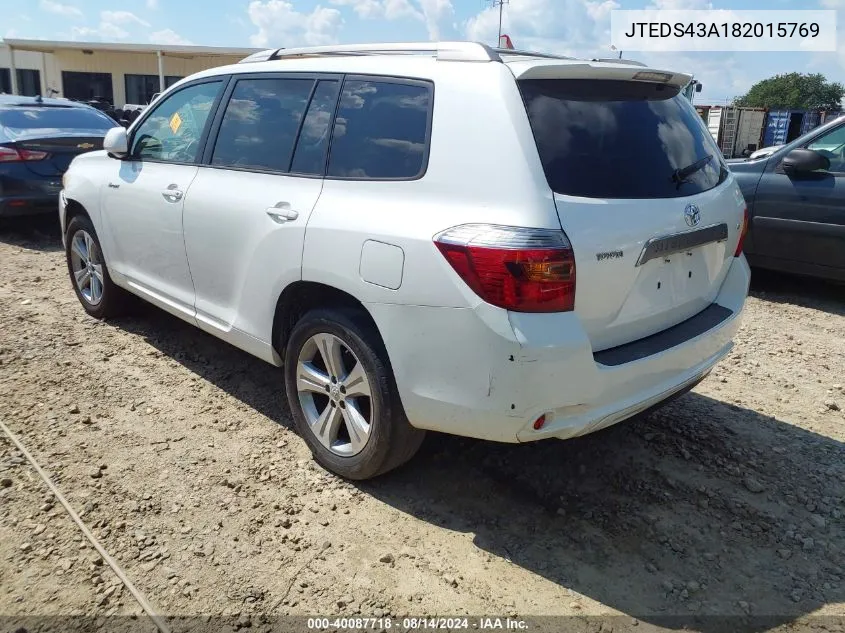 JTEDS43A182015769 2008 Toyota Highlander Sport