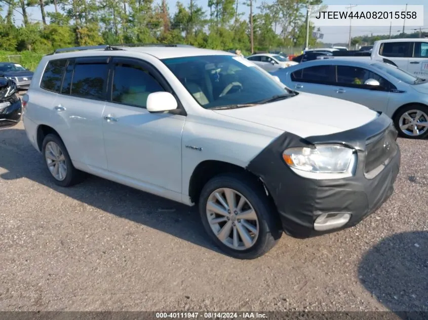 2008 Toyota Highlander Hybrid Limited VIN: JTEEW44A082015558 Lot: 40111947