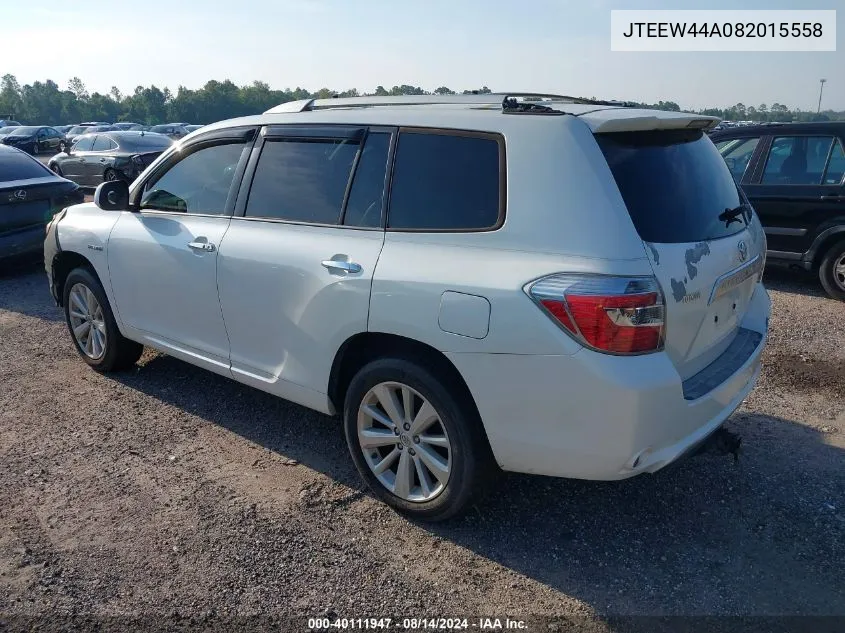 2008 Toyota Highlander Hybrid Limited VIN: JTEEW44A082015558 Lot: 40111947