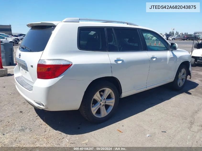 JTEDS42A682043875 2008 Toyota Highlander Limited