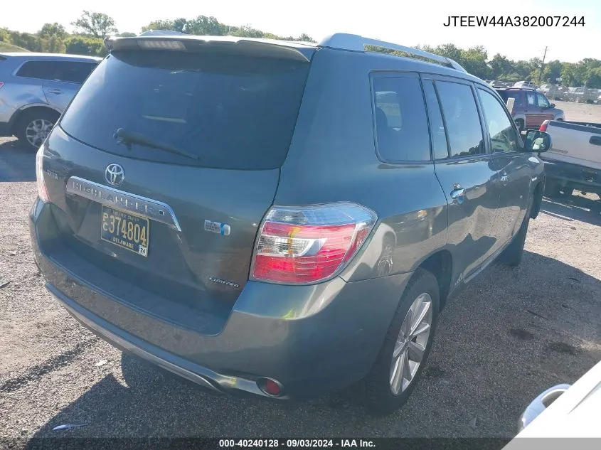 JTEEW44A382007244 2008 Toyota Highlander Hybrid Limited