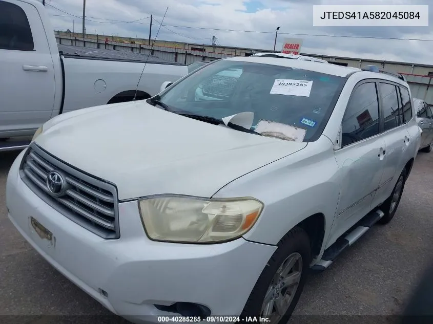 2008 Toyota Highlander VIN: JTEDS41A582045084 Lot: 40285285