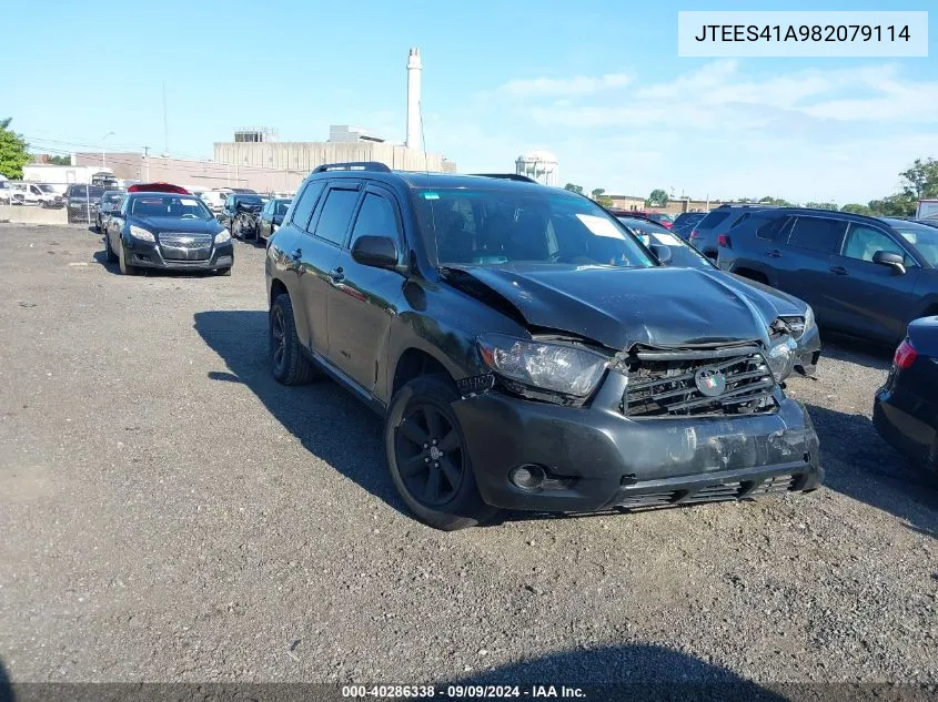 2008 Toyota Highlander VIN: JTEES41A982079114 Lot: 40286338