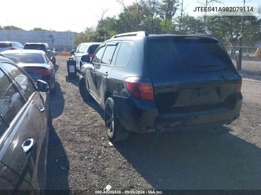 2008 Toyota Highlander VIN: JTEES41A982079114 Lot: 40286338