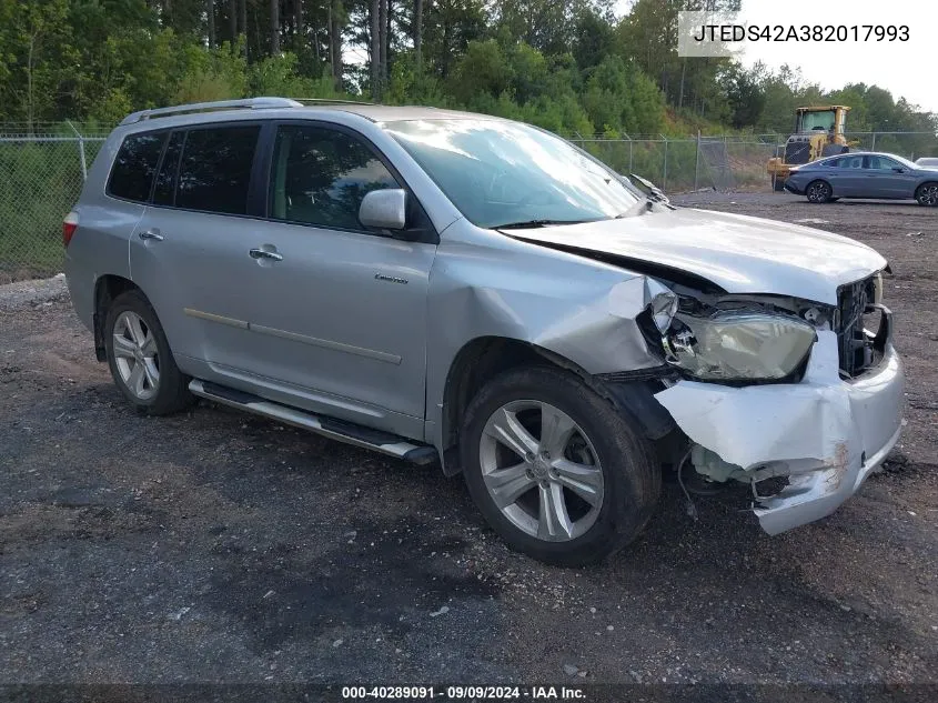 JTEDS42A382017993 2008 Toyota Highlander Limited