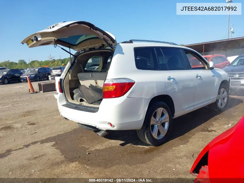 JTEES42A682017992 2008 Toyota Highlander Limited