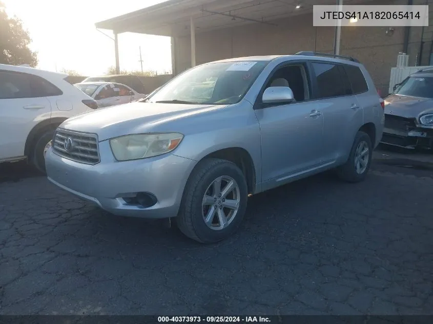 2008 Toyota Highlander VIN: JTEDS41A182065414 Lot: 40373973