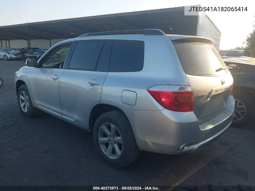 2008 Toyota Highlander VIN: JTEDS41A182065414 Lot: 40373973