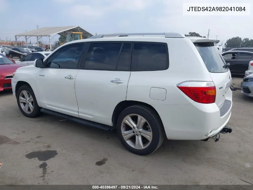 2008 Toyota Highlander Limited VIN: JTEDS42A982041084 Lot: 40396497