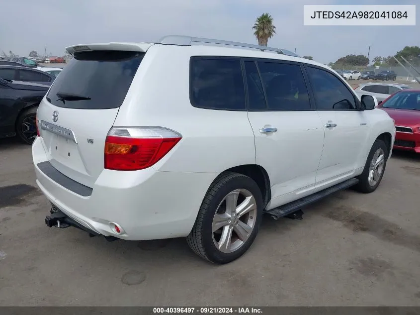 2008 Toyota Highlander Limited VIN: JTEDS42A982041084 Lot: 40396497