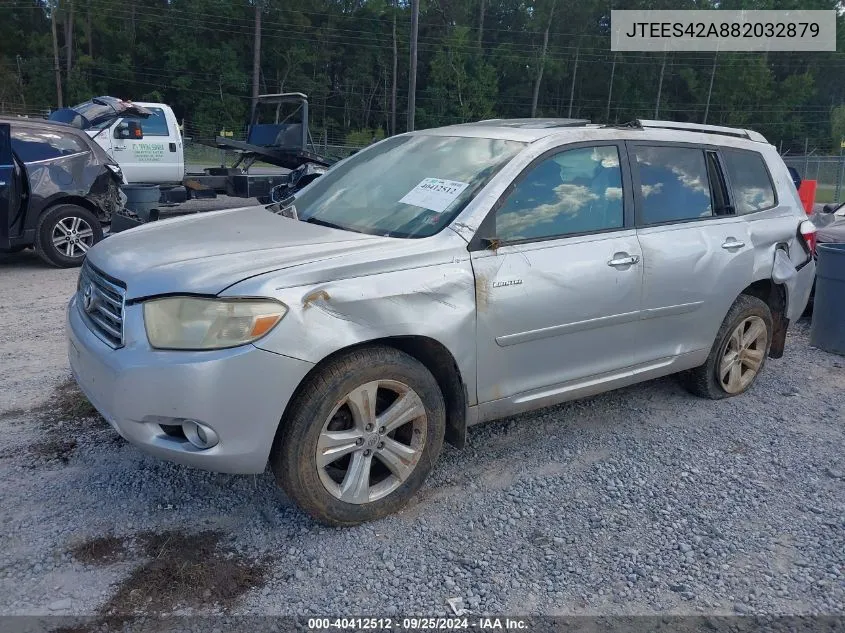 2008 Toyota Highlander Limited VIN: JTEES42A882032879 Lot: 40412512