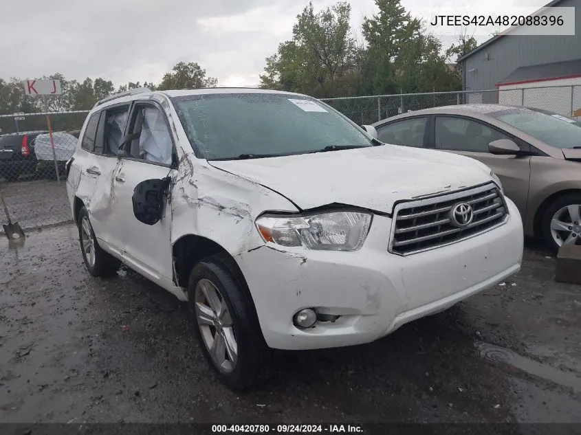 2008 Toyota Highlander Limited VIN: JTEES42A482088396 Lot: 40420780