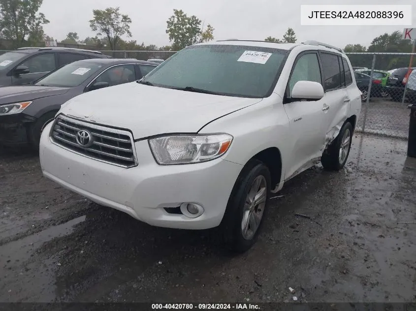 2008 Toyota Highlander Limited VIN: JTEES42A482088396 Lot: 40420780