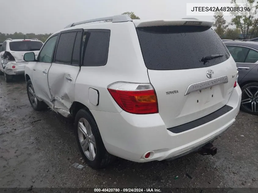 2008 Toyota Highlander Limited VIN: JTEES42A482088396 Lot: 40420780