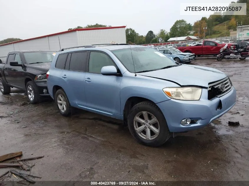 2008 Toyota Highlander VIN: JTEES41A282095087 Lot: 40423769