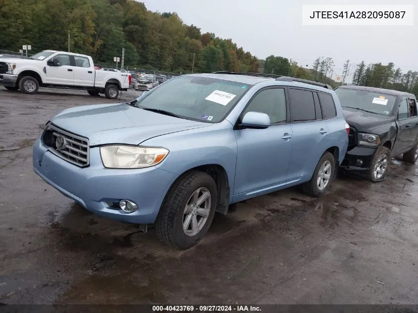 2008 Toyota Highlander VIN: JTEES41A282095087 Lot: 40423769