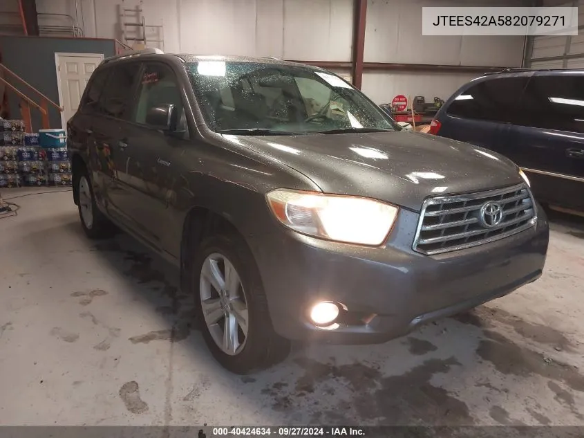 2008 Toyota Highlander Limited VIN: JTEES42A582079271 Lot: 40424634