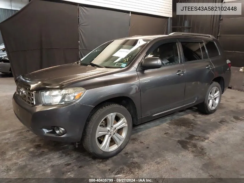 JTEES43A582102448 2008 Toyota Highlander Sport