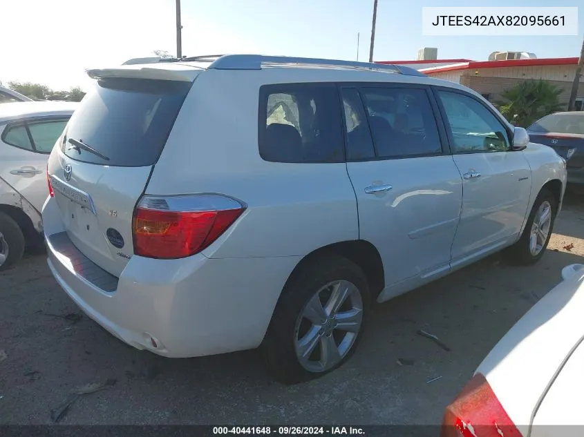 2008 Toyota Highlander Limited VIN: JTEES42AX82095661 Lot: 40441648